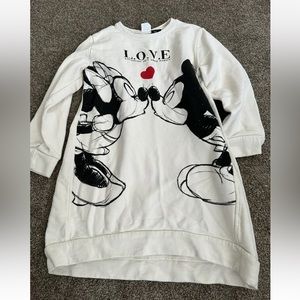 Girls Valentine Zara Sweater Dress Tunic Size 11/12 Disney Design Mickey Minnie